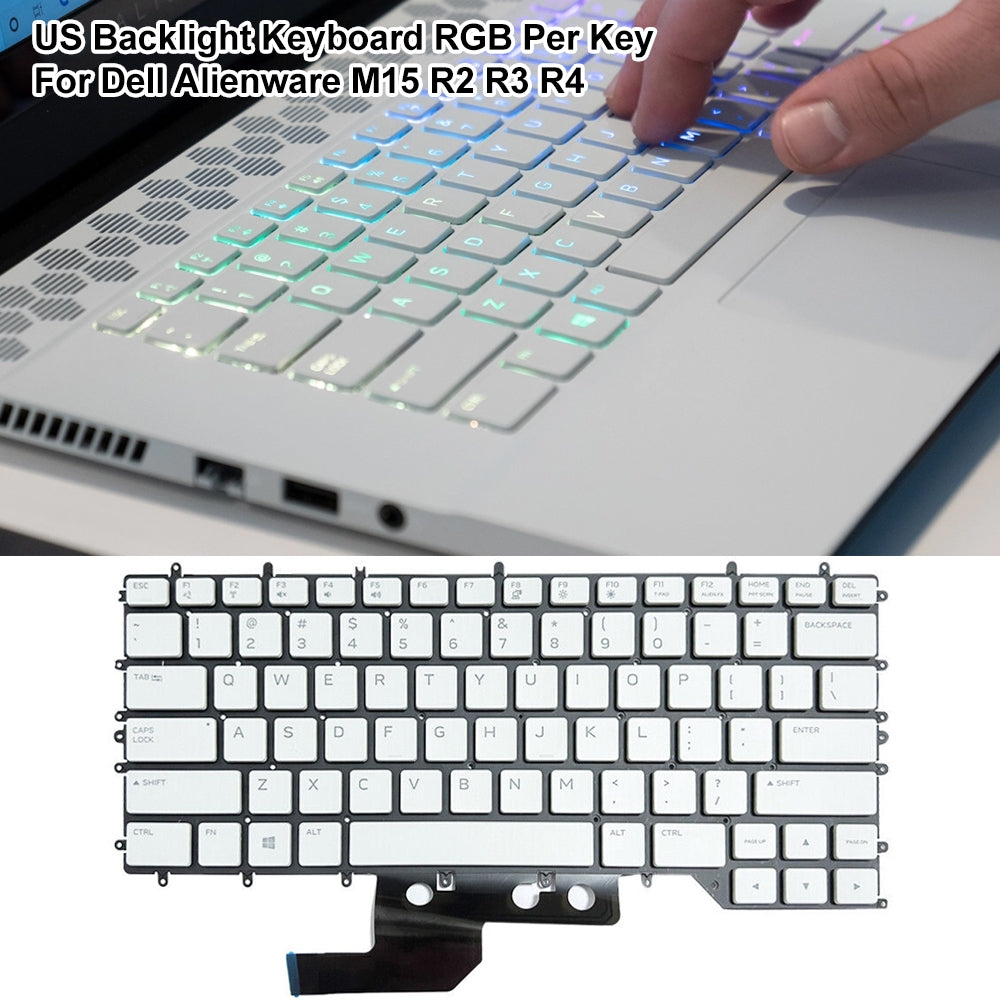 For Dell Alienware M15 / R3 / R4 US Version RGB Backlight Lap Keyboard White 0Y00RH