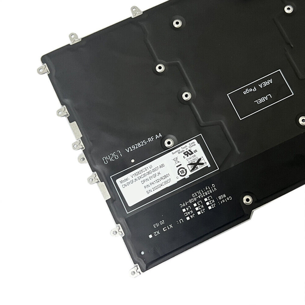 For Dell Alienware M15 / R3 / R4 US Version RGB Backlight Lap Keyboard YGFJK PK132VR2B01