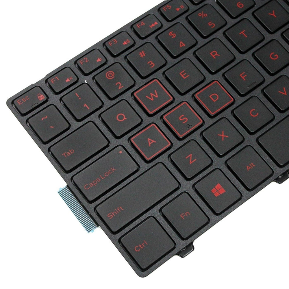 Backlight Lap Keyboard For Dell 15-9550 / 15-3000 / 15-5542 Red Word