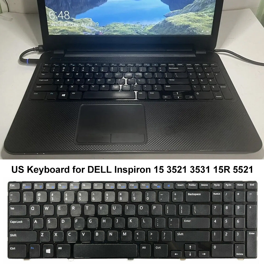 For Dell Inspiron 15 3521 3531 15R 5521 5537 US Version Lap Keyboard Black