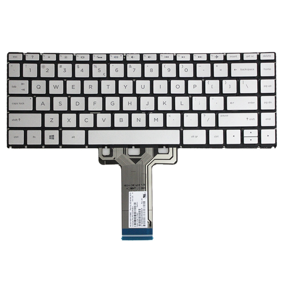 For HP 14M-BA 14-BS US Version Lap Backlight Keyboard Silver