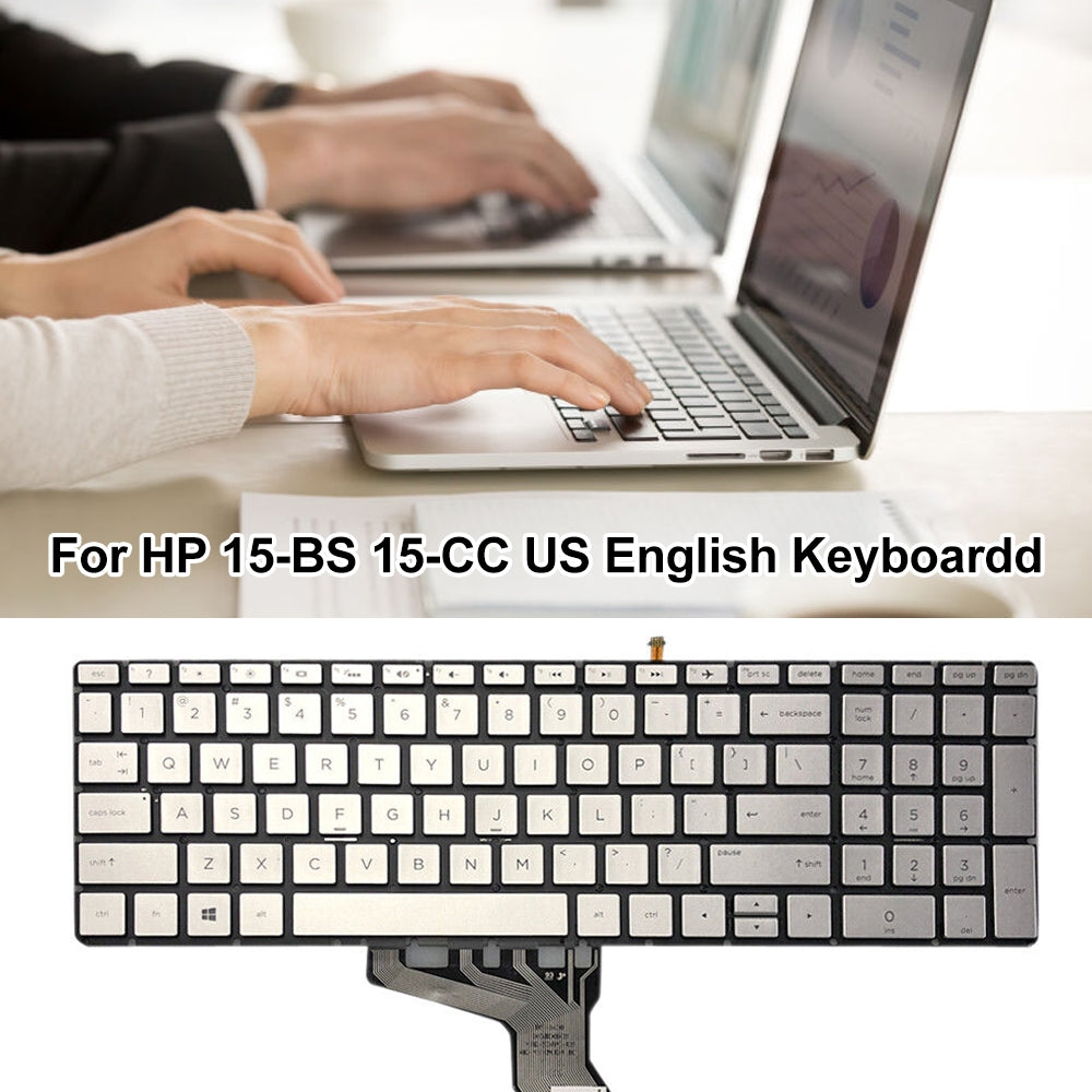 For HP 15-BS / 15-CC US Version Lap Backlight Keyboard Silver