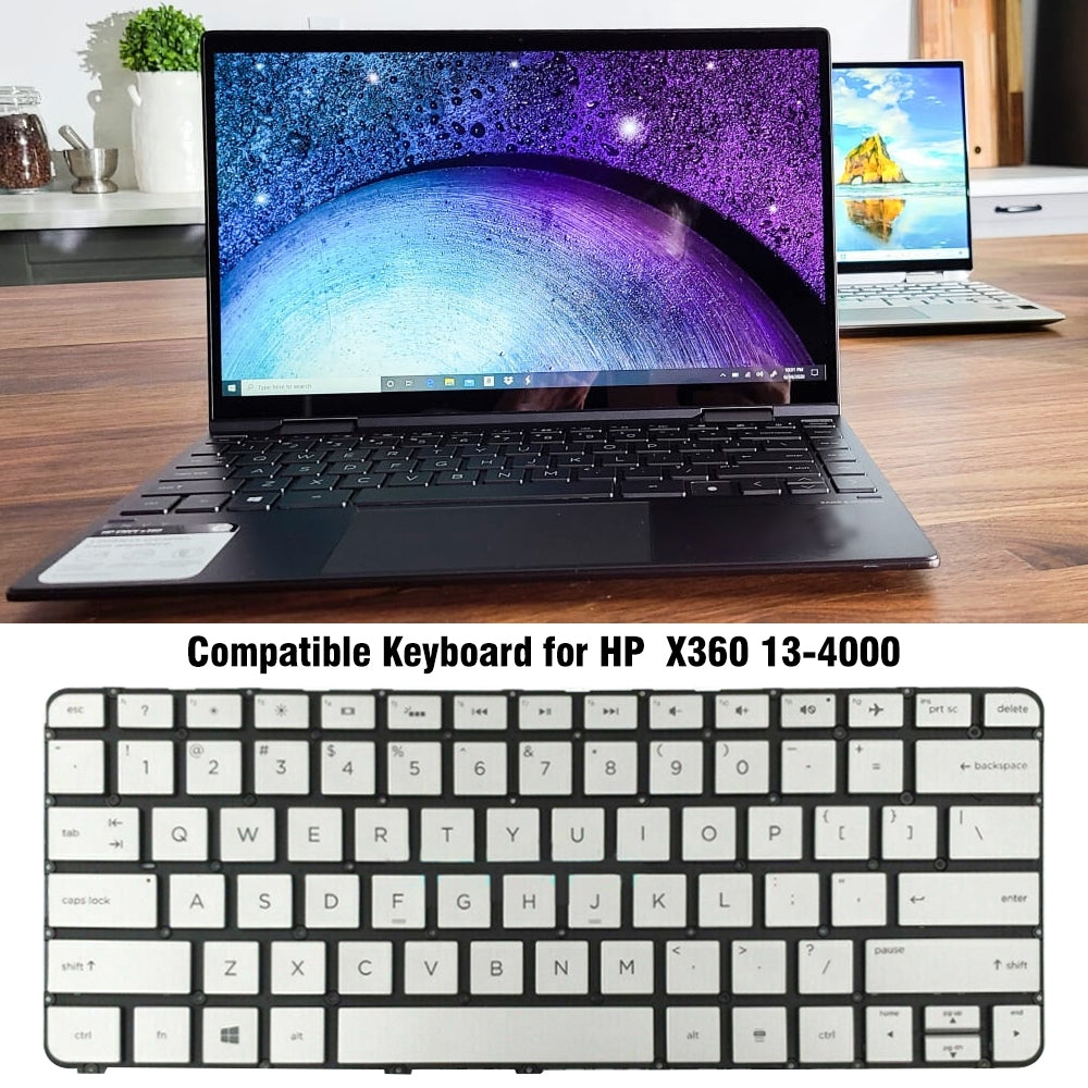 For HP X360 13-4000 US Version Lap Backlight Keyboard Silver