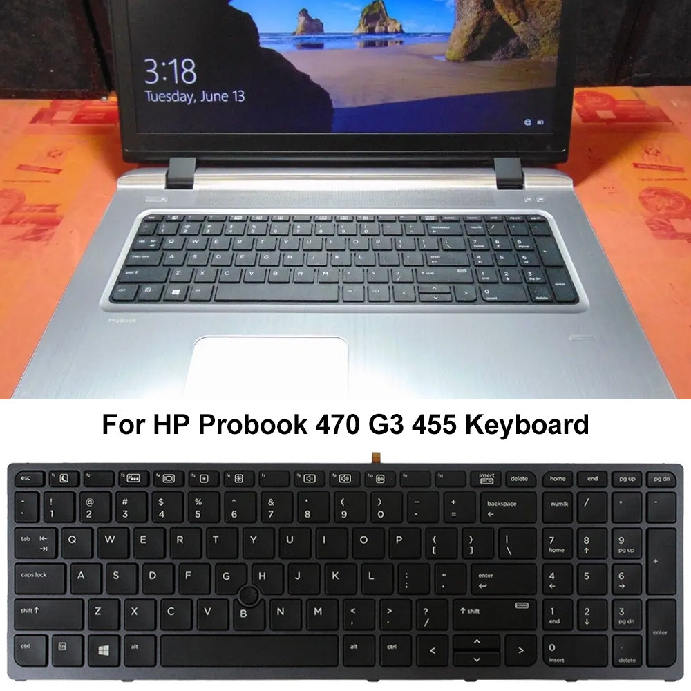 For HP Probook 470 G3 US Version Lap Backlight Keyboard