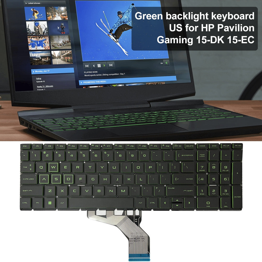 For HP Pavilion Gaming 15-DK US Version Lap Backlight Keyboard Green