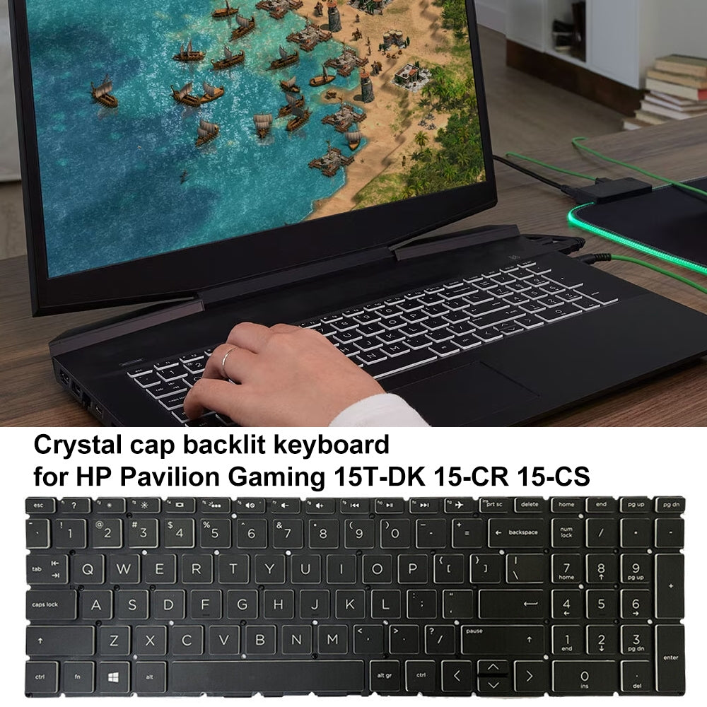 For HP Pavilion Gaming 15-DK Crystal Cap US Version Lap Backlight Keyboard