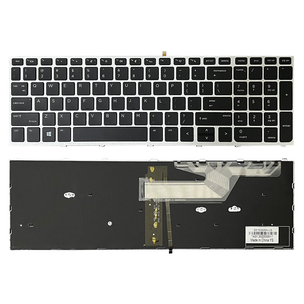 For HP ProBook 650 G4 Silver Frame US Version Lap Backlight Keyboard