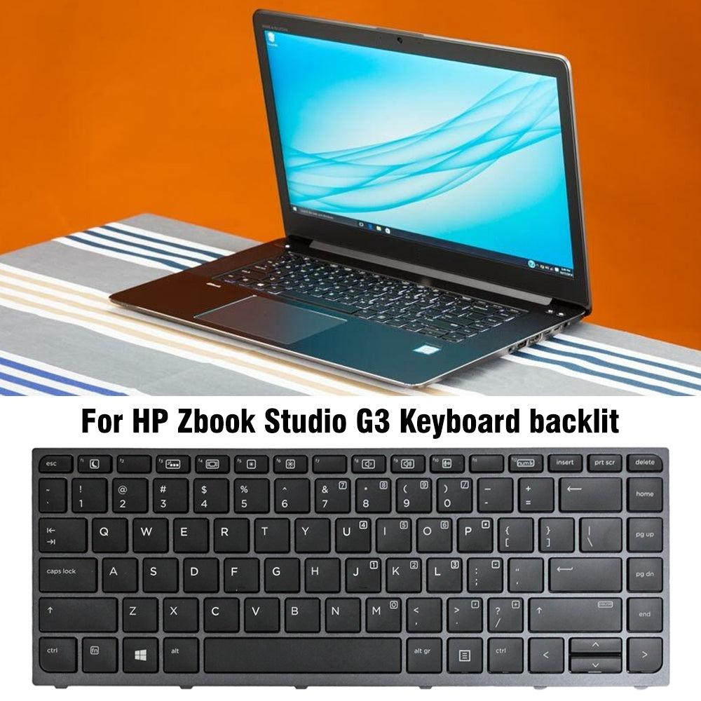 For HP Zbook Studio G3 Grey Frame US Version Lap Backlight Keyboard