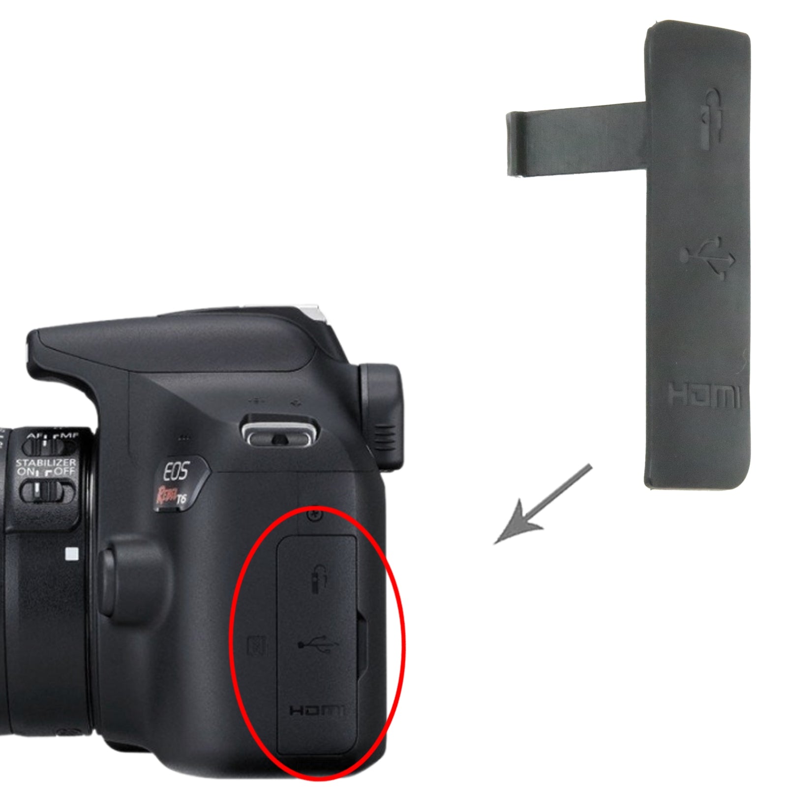 For Canon EOS 1300D OEM USB Cover Cap