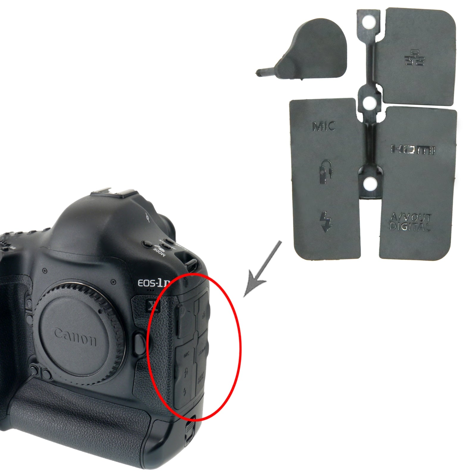 For Canon EOS 1D X 4 in 1 OEM USB Cover Cap