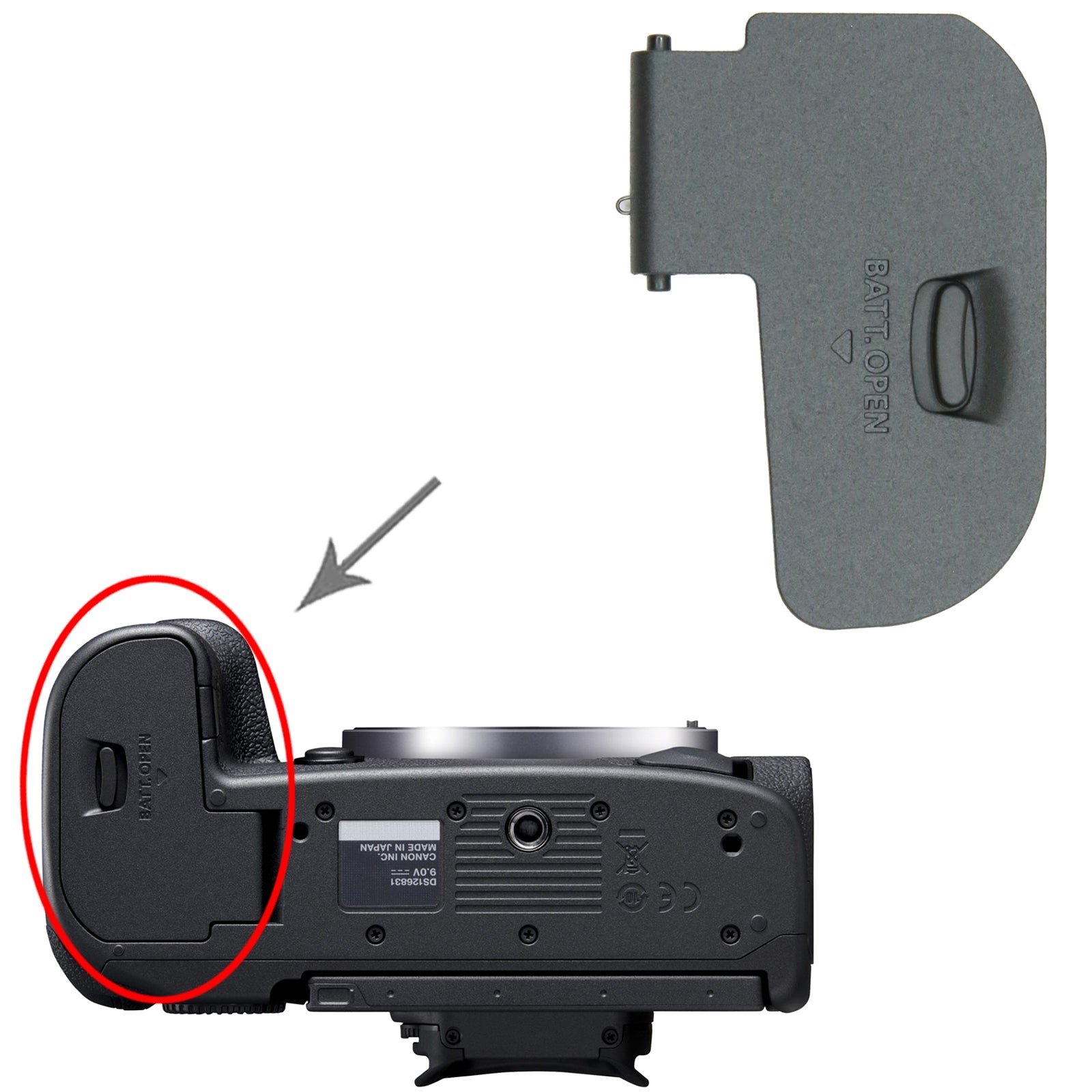 For Canon EOS R5 Battery Compartment Cover