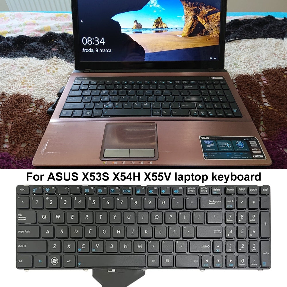 For AsusX53S X54H X55V K52 K53 G51 US Version Lap Keyboard Black