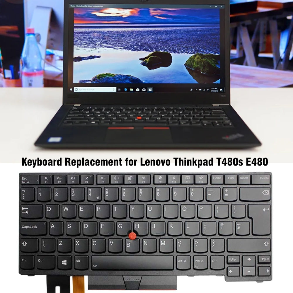 For Lenovo Thinkpad  T480s E480 L480 UK Version Backlight Lap Keyboard