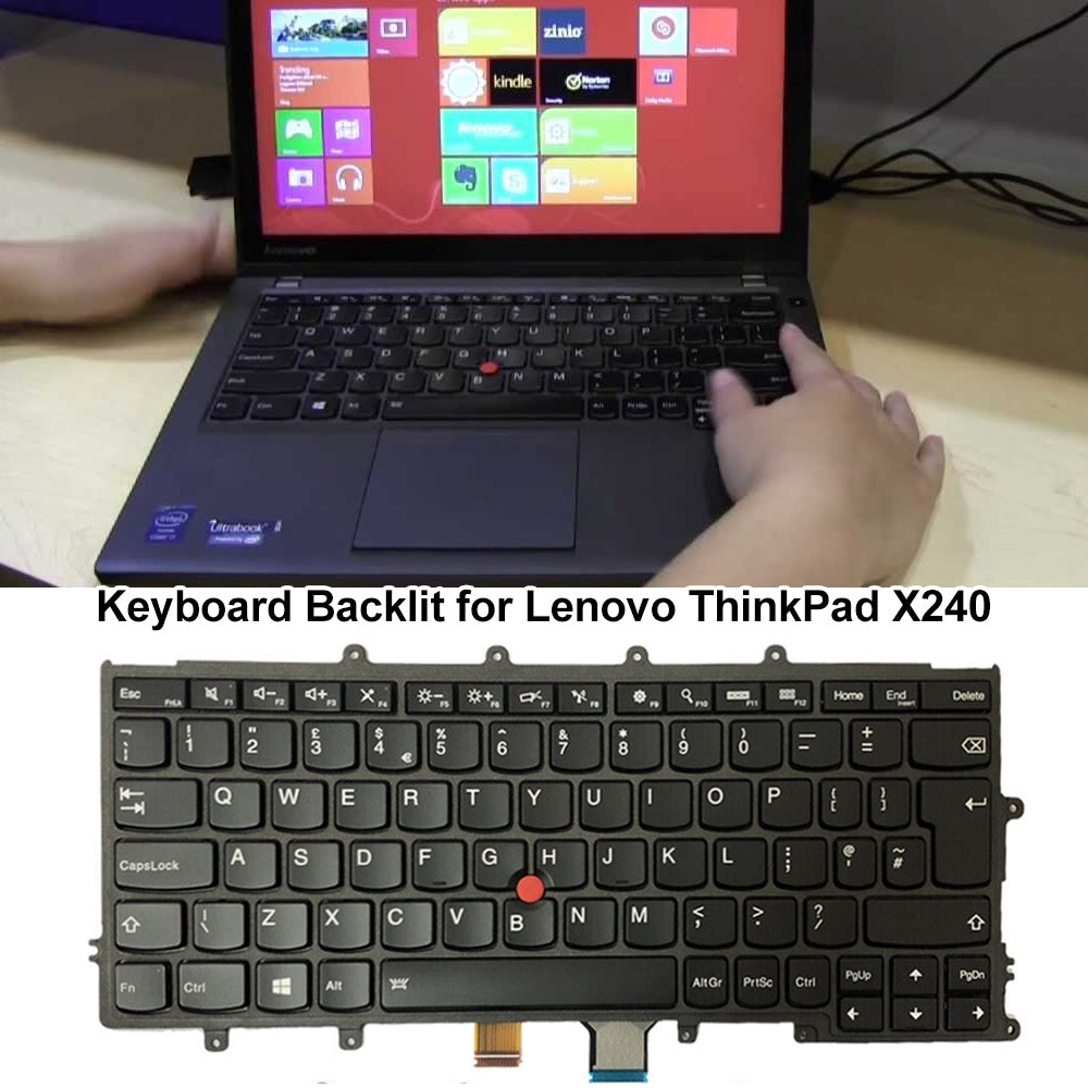 For Lenovo ThinkPad X240 X250 20AL 20AM UK Version Backlight Lap Keyboard