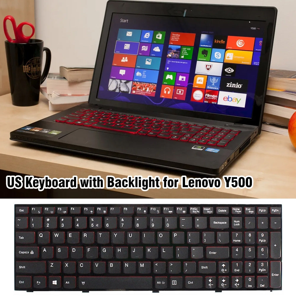 For Lenovo IBM Y500 / Y500N / Y510P / Y590 US Version Backlight Lap Keyboard with Frame