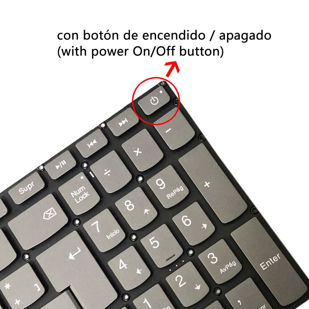 For Lenovo IdeaPad 320-15ABR / 320-15AST Spanish Version Backlight Lap Keyboard with Power Button & Enter Key
