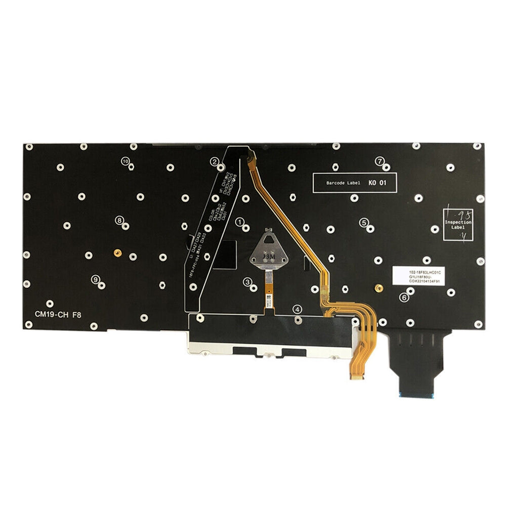 For Lenovo ThinkPad X1 Yoga 4th Gen 20QF US Version Backlight Lap Keyboard with Touchpad Button Dark Grey