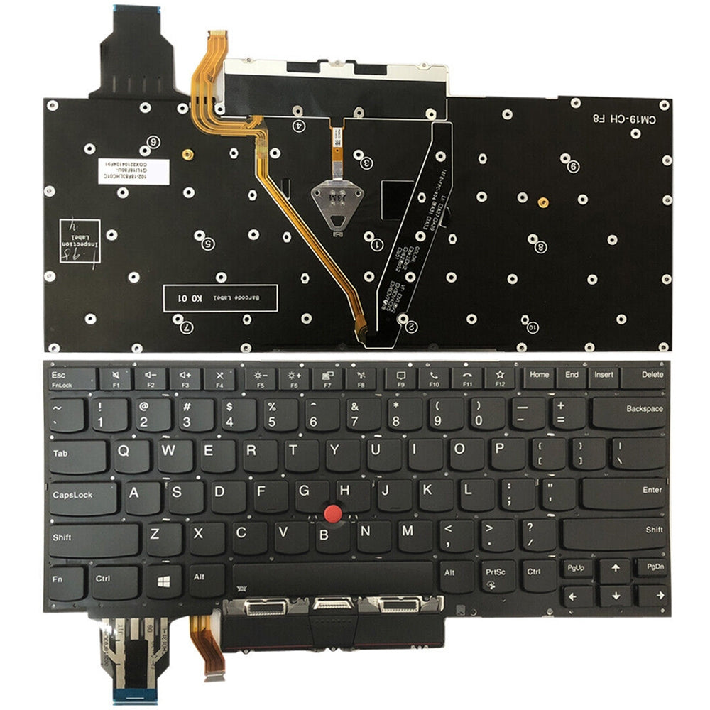 For Lenovo ThinkPad X1 Yoga 5th Gen 20UB US Version Backlight Lap Keyboard with Touchpad Button Dark Grey