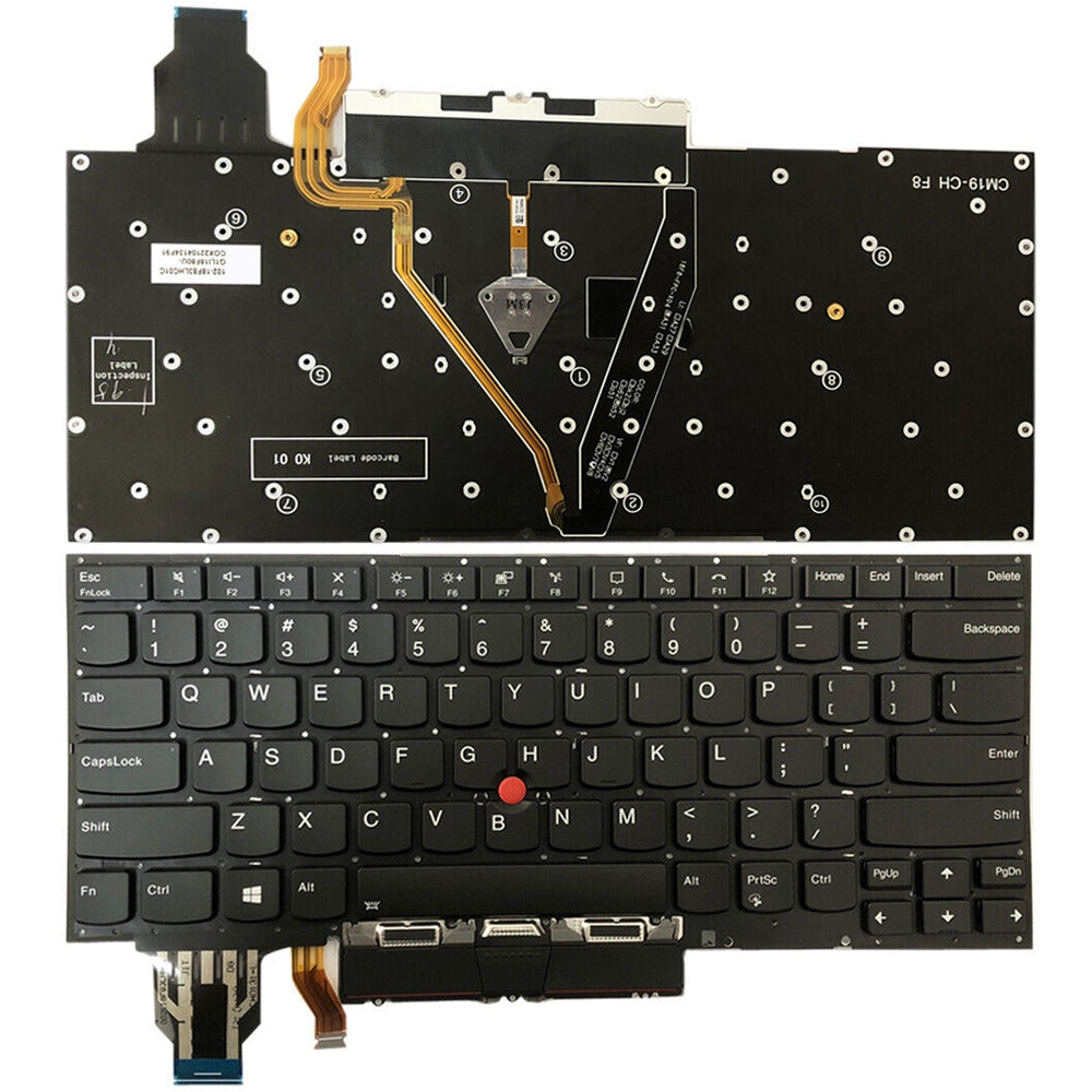 For Lenovo ThinkPad X1 Yoga 5th Gen 20UB US Version Backlight Lap Keyboard with Touchpad Button Black