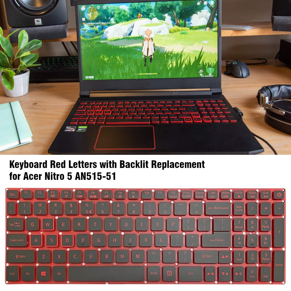 For Acer Nitro 5 AN515-41 US Version Red Backlight Lap Keyboard