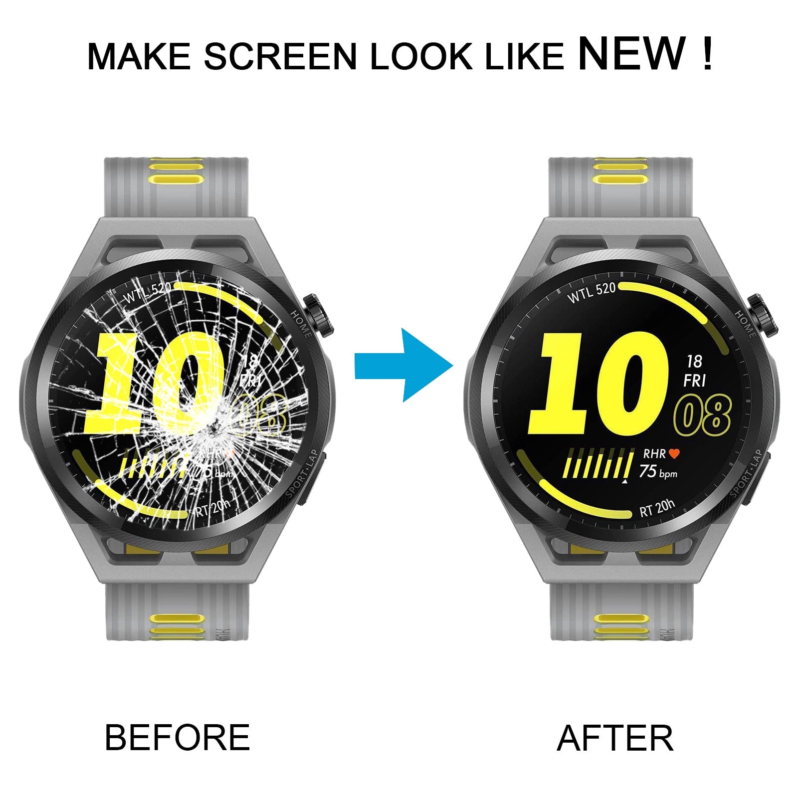 For Huawei Watch GT Runner Front Screen Outer Glass Lens