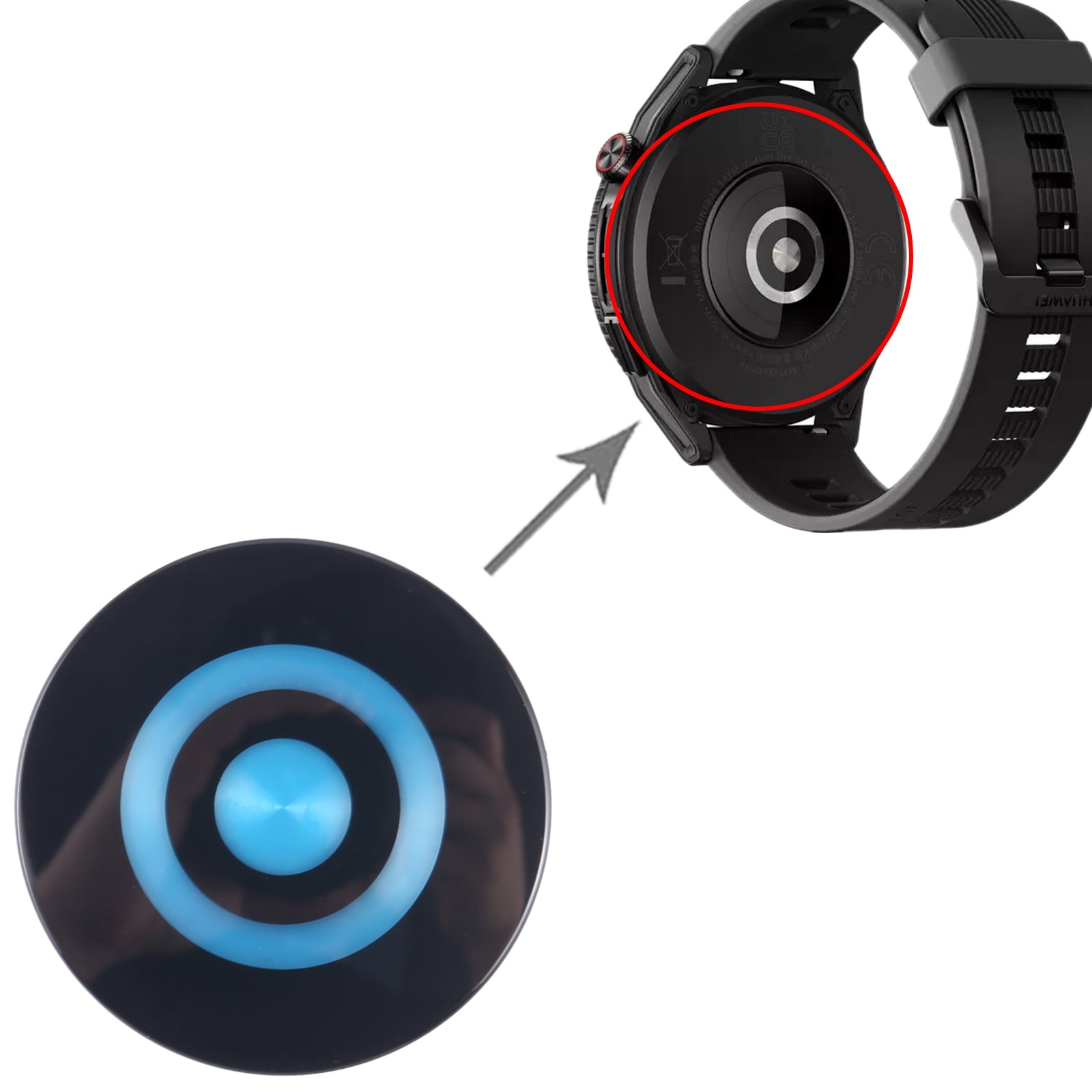 For Huawei Watch GT Runner 46mm Heart-rate Sensor Glass Lens Cover