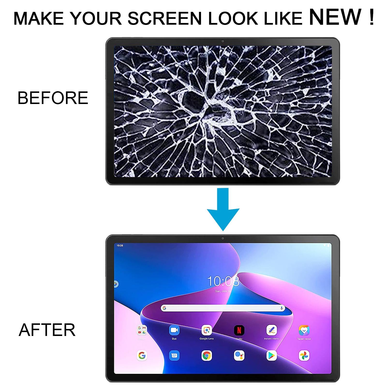 For Lenovo Tab M10 Plus 3rd Gen TB128FU LCD Screen Digitizer Full Assembly with Frame