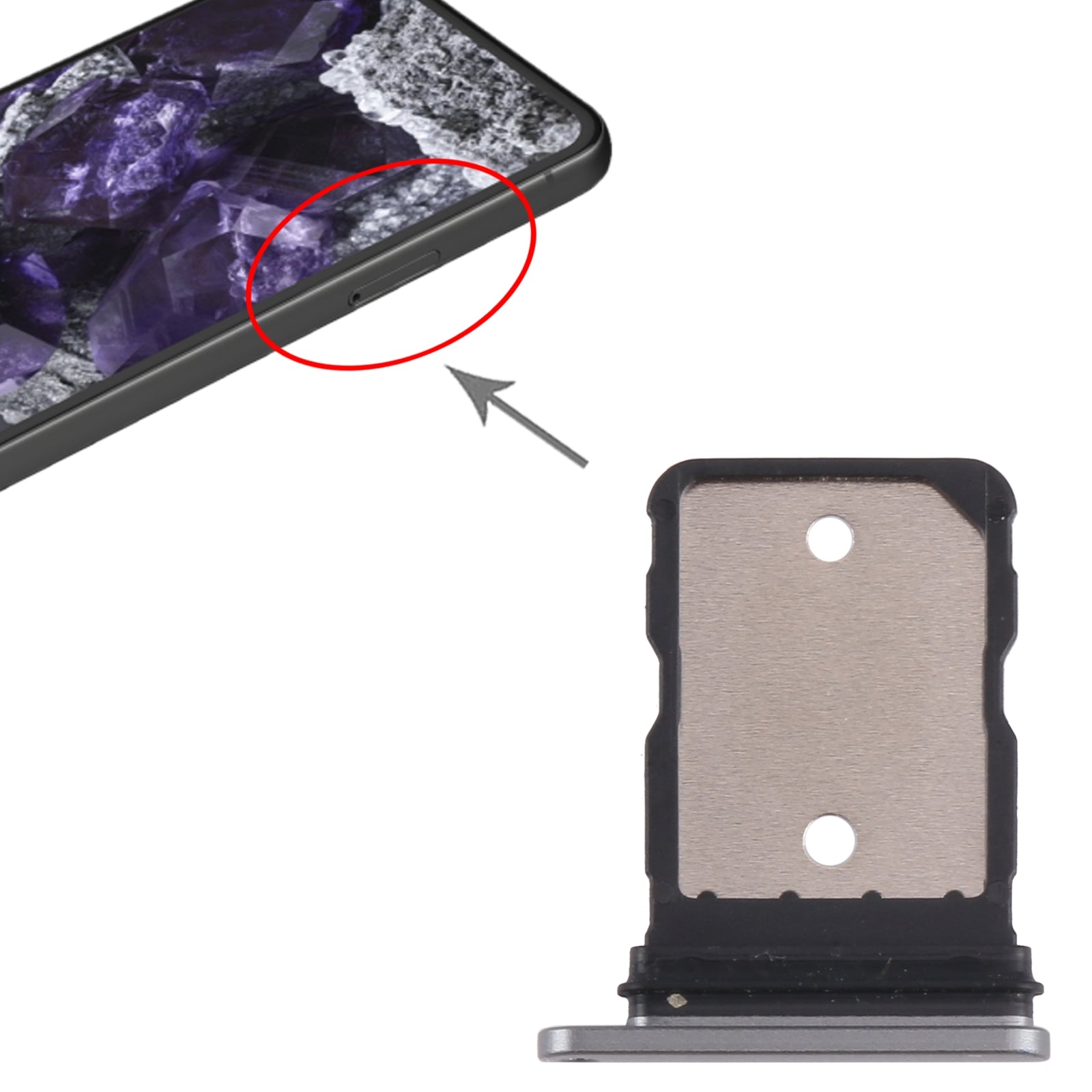 For Google Pixel 8 SIM Card Tray  Grey