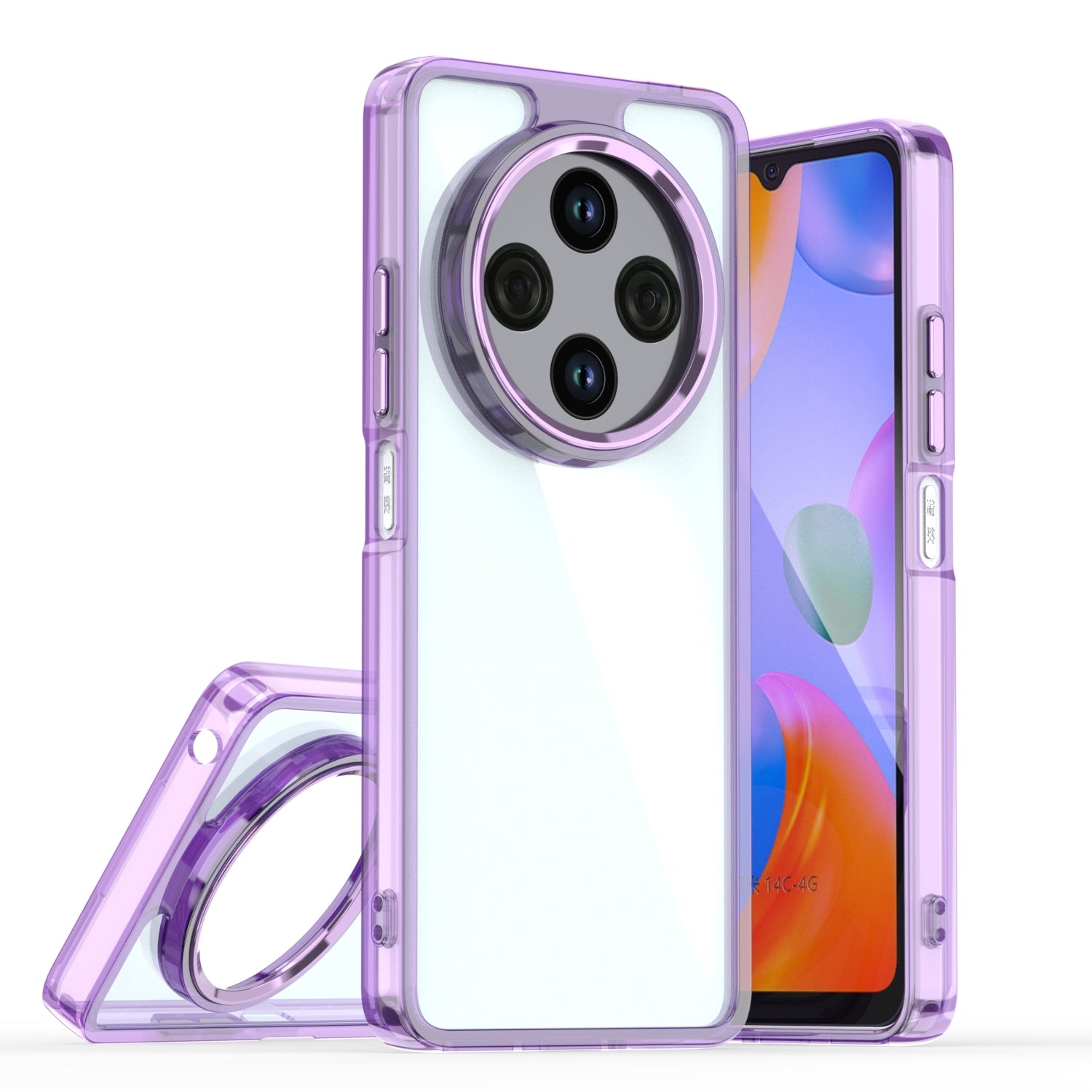 For Redmi 14C 4G Shine High Transparency Acrylic Phone Case(Purple)