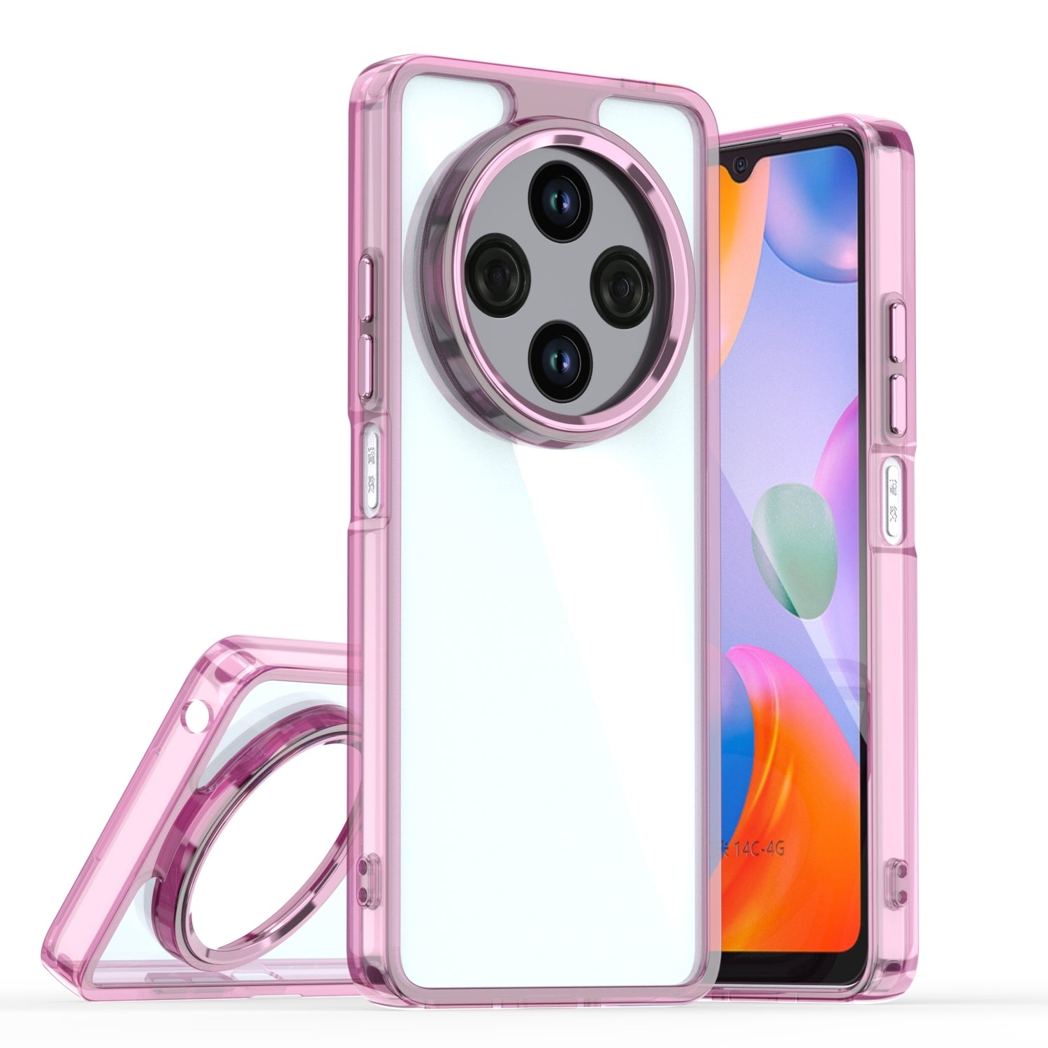 For Redmi 14C 4G Shine High Transparency Acrylic Phone Case(Pink)