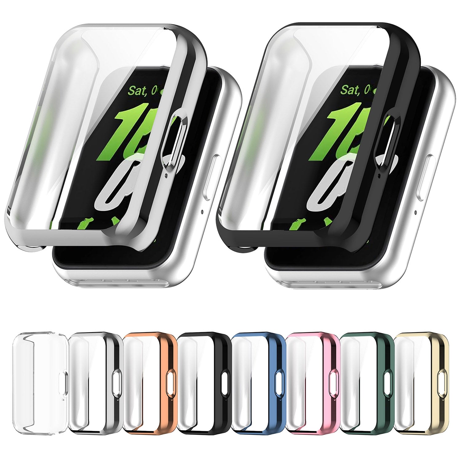 For Samsung Galaxy Fit 3 Full Coverage TPU Electroplated Watch Protective Case(Black)