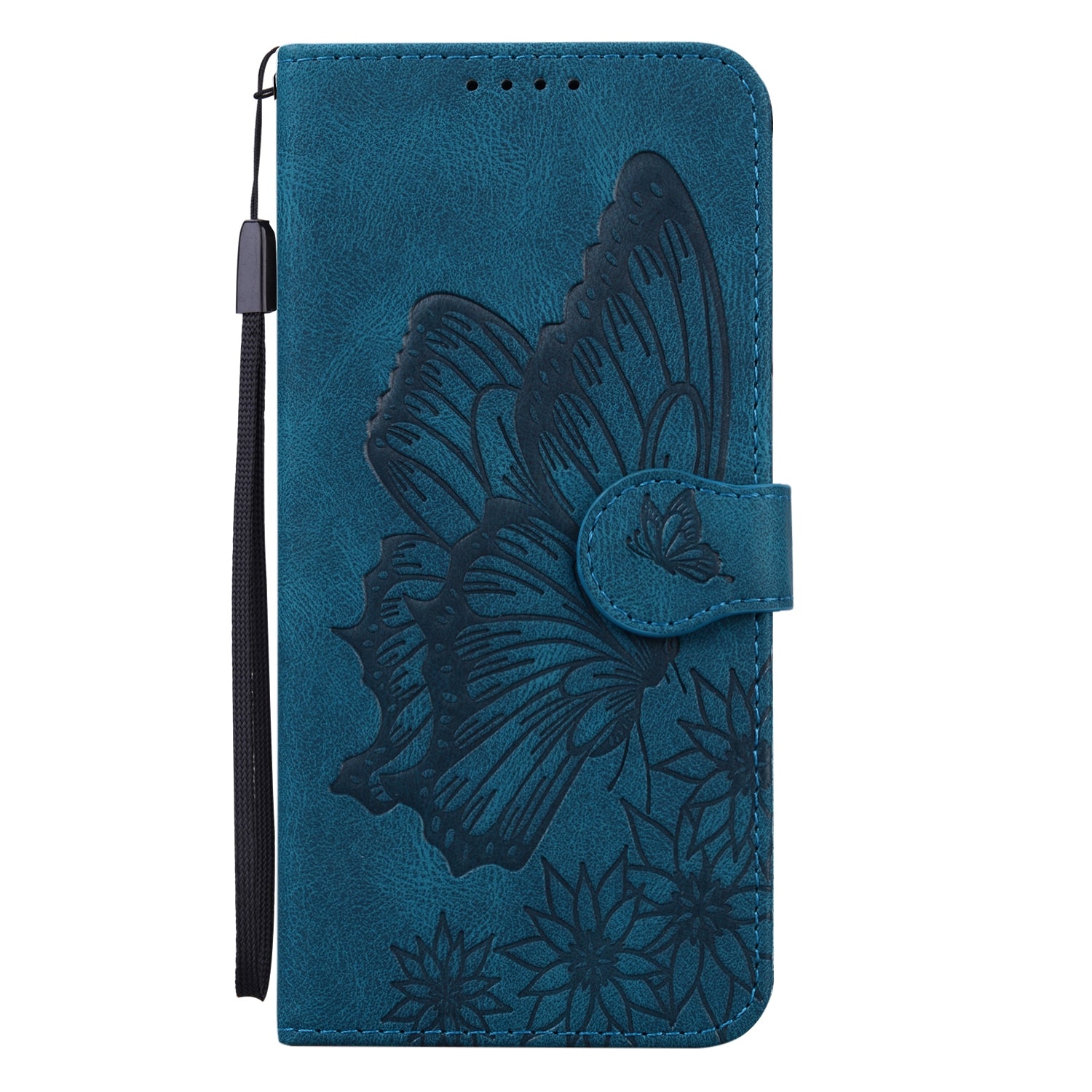 For Redmi 14C 4G Retro Skin Feel Butterflies Embossing Horizontal Flip Leather Phone Case(Blue)