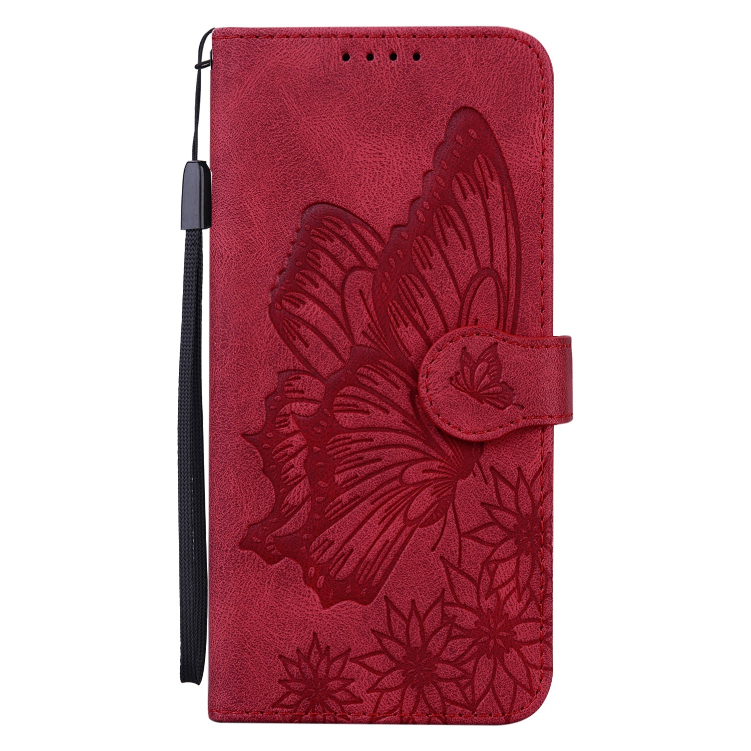 For Redmi 14C 4G Retro Skin Feel Butterflies Embossing Horizontal Flip Leather Phone Case(Red)