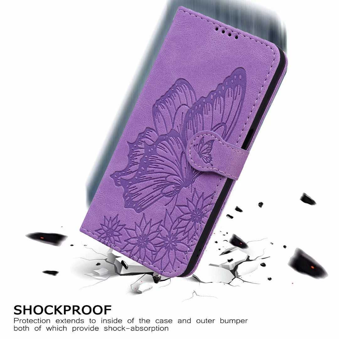 For Redmi 14C 4G Retro Skin Feel Butterflies Embossing Horizontal Flip Leather Phone Case(Purple)