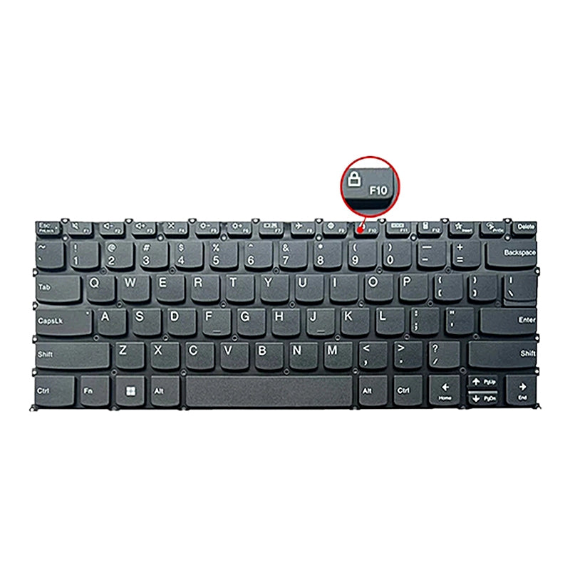 For Lenovo IdeaPad 5 / Yoga Slim 7 Pro  US Version Lap Backlight Keyboard, F10 Key with Lock Icon Black