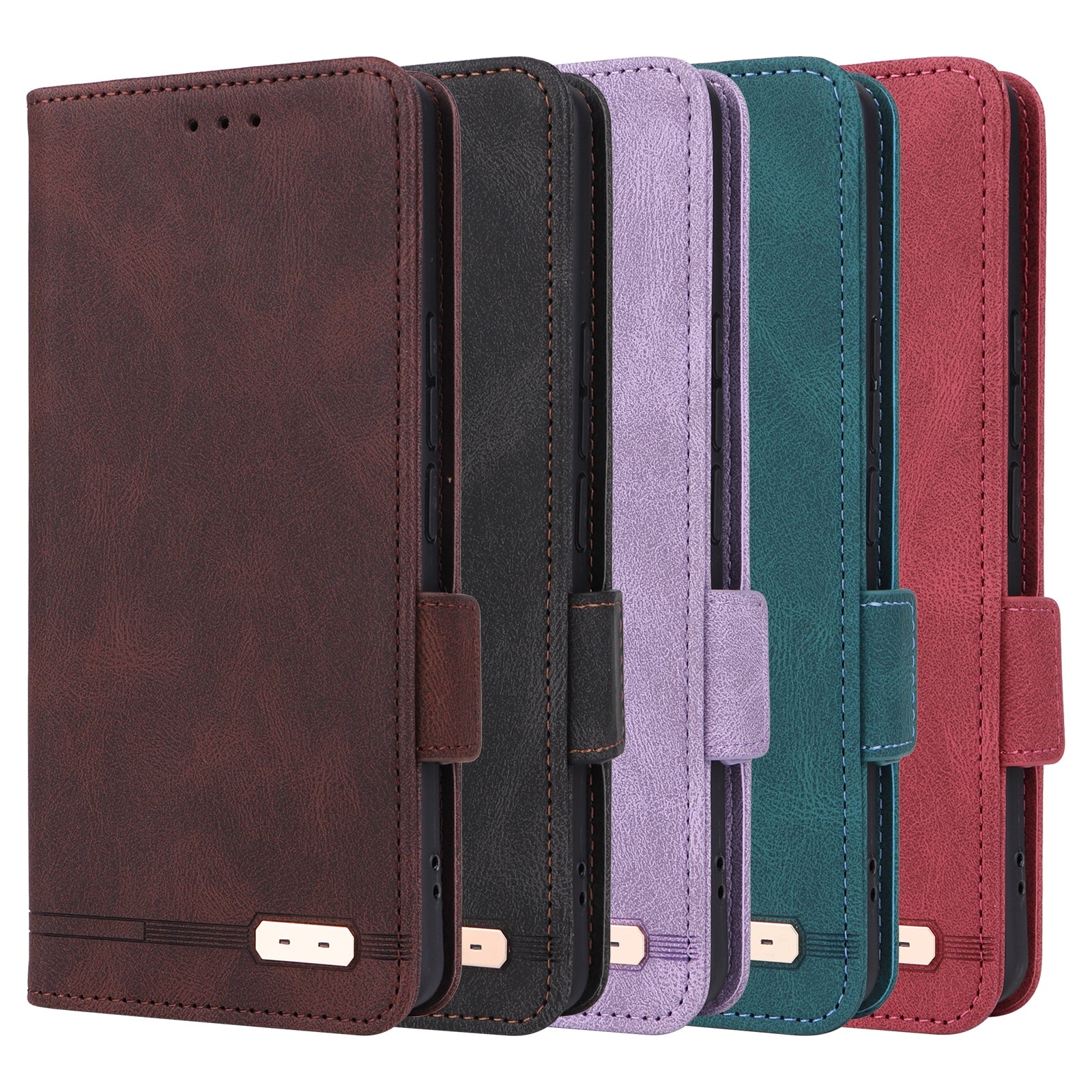 For Redmi 14C Magnetic Clasp Leather Phone Case(Brown)