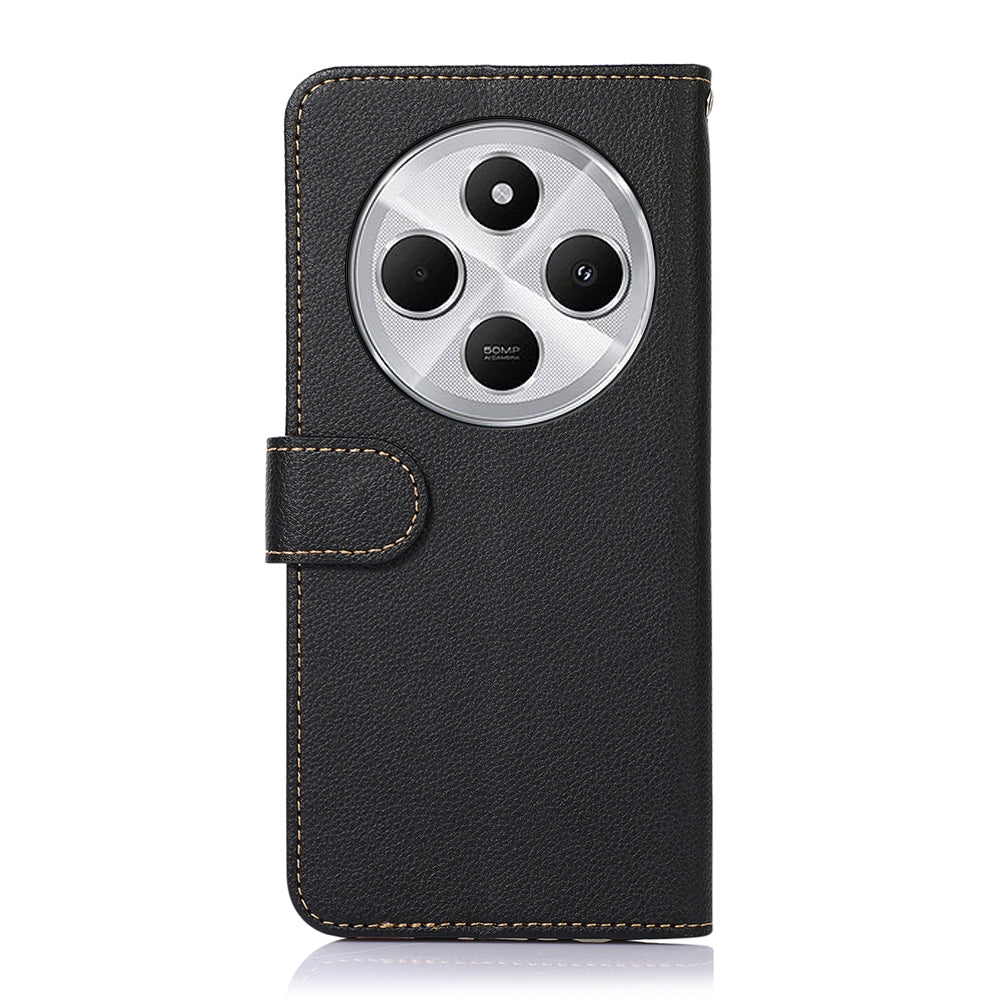 For Redmi 14C 4G KHAZNEH Litchi Texture Leather RFID Phone Case(Black)