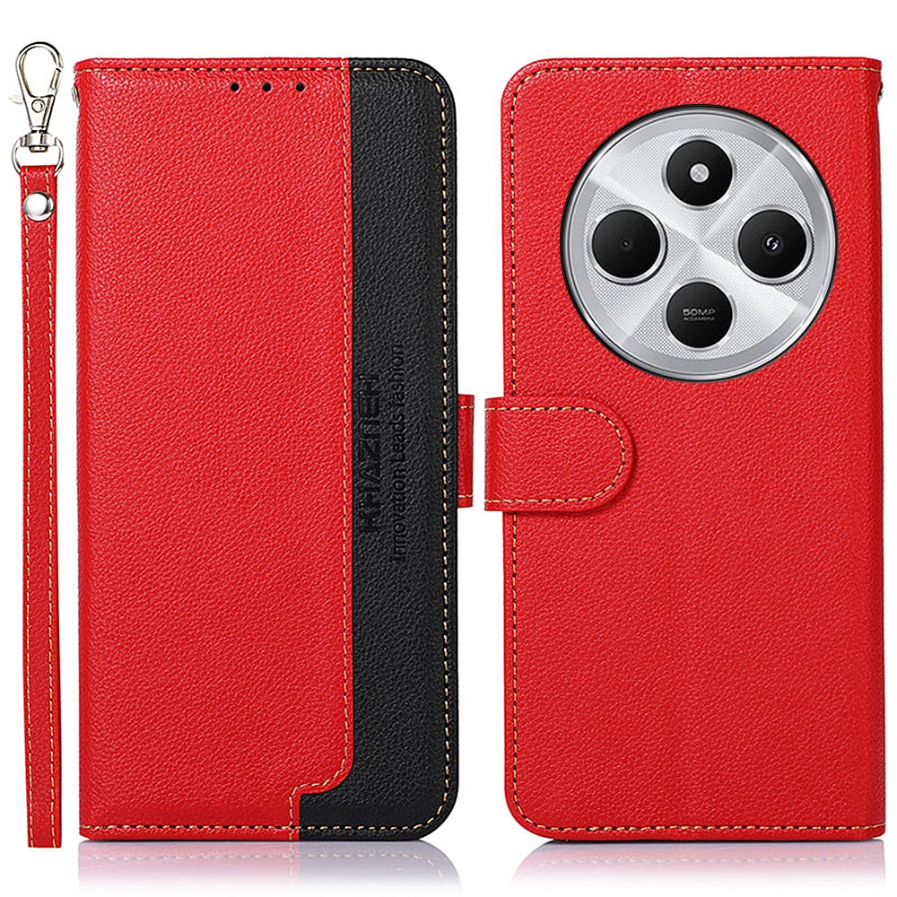 For Redmi 14C 4G KHAZNEH Litchi Texture Leather RFID Phone Case(Red)