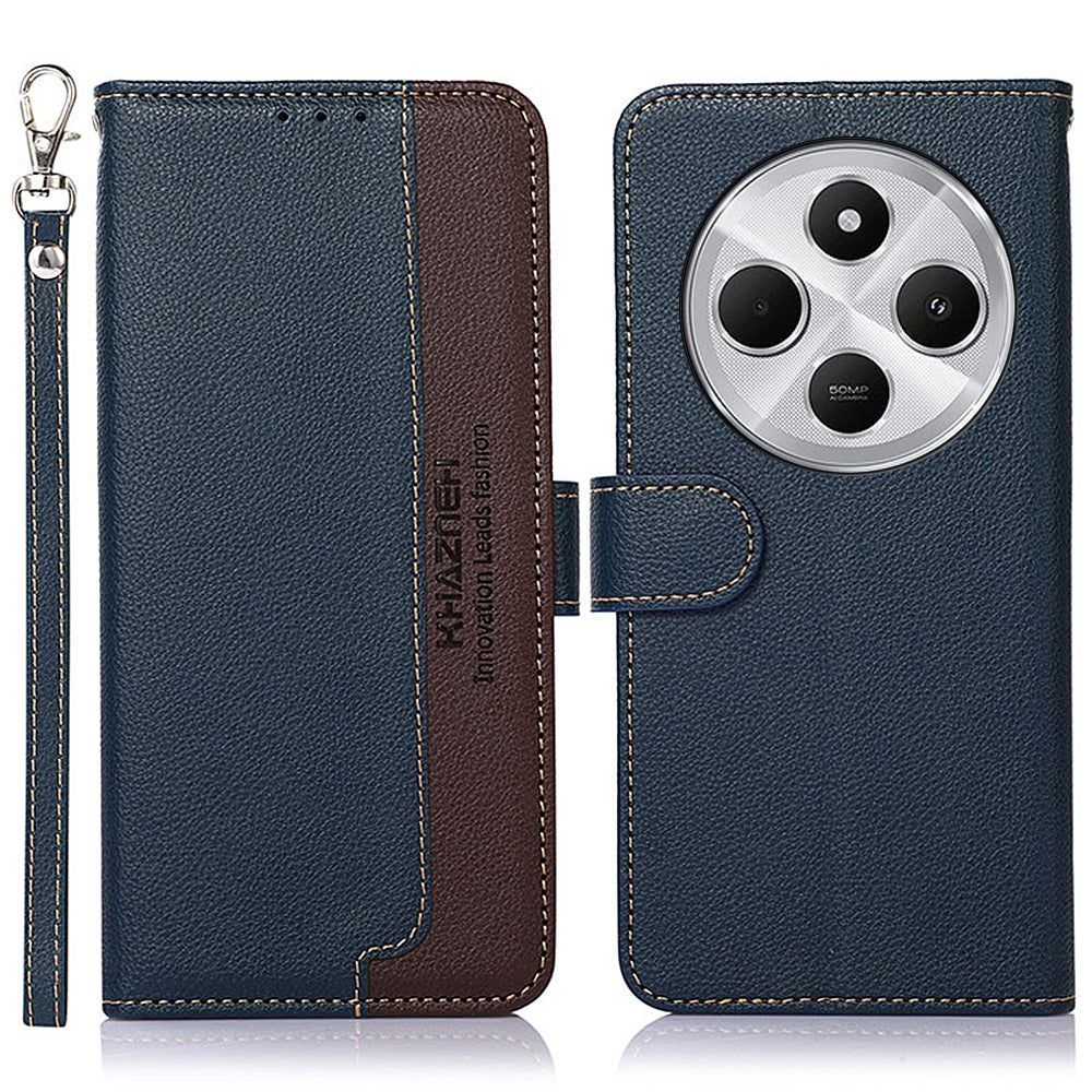 For Redmi 14C 4G KHAZNEH Litchi Texture Leather RFID Phone Case(Blue)