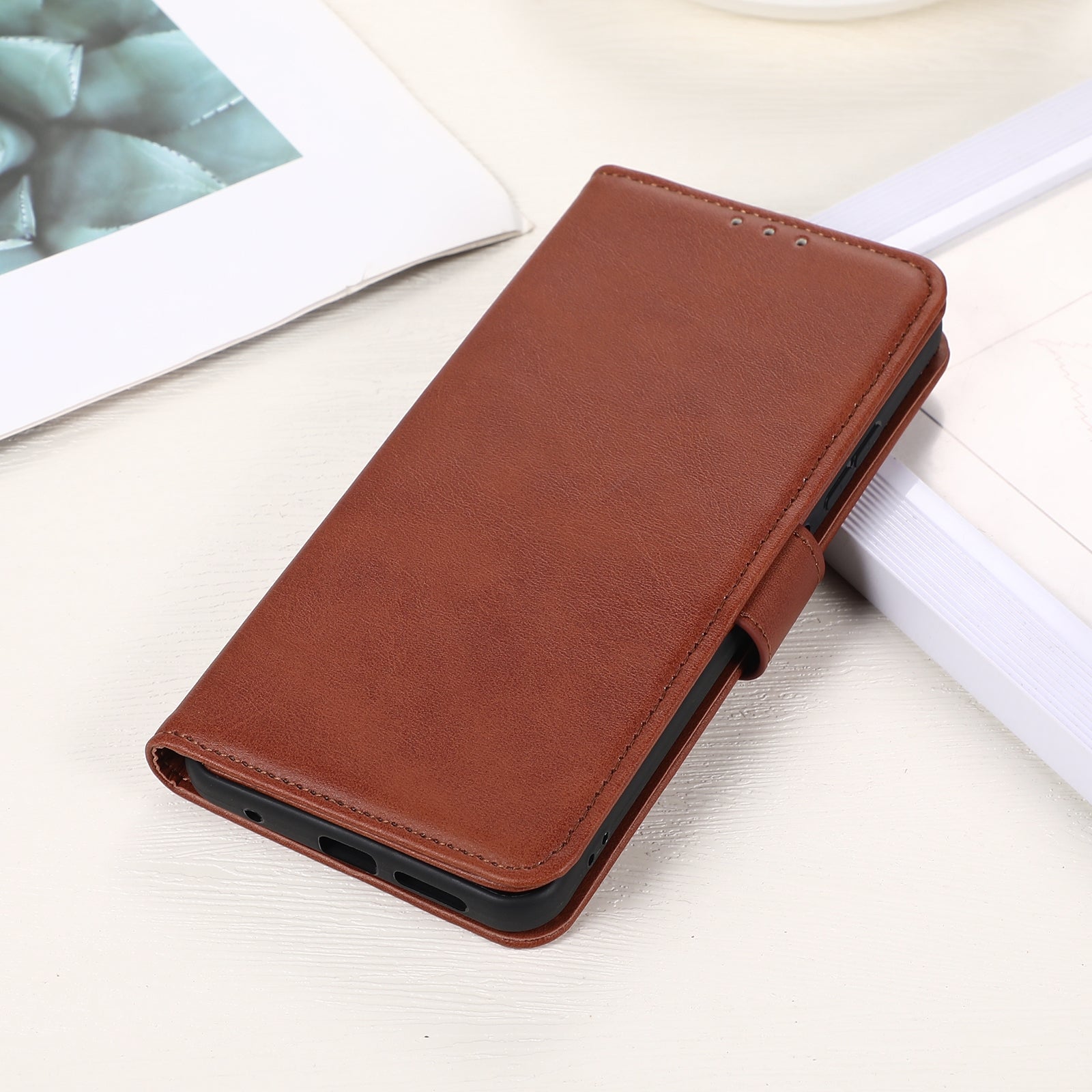 For Redmi 14C 4G Cow Texture Leather Phone Case(Brown)