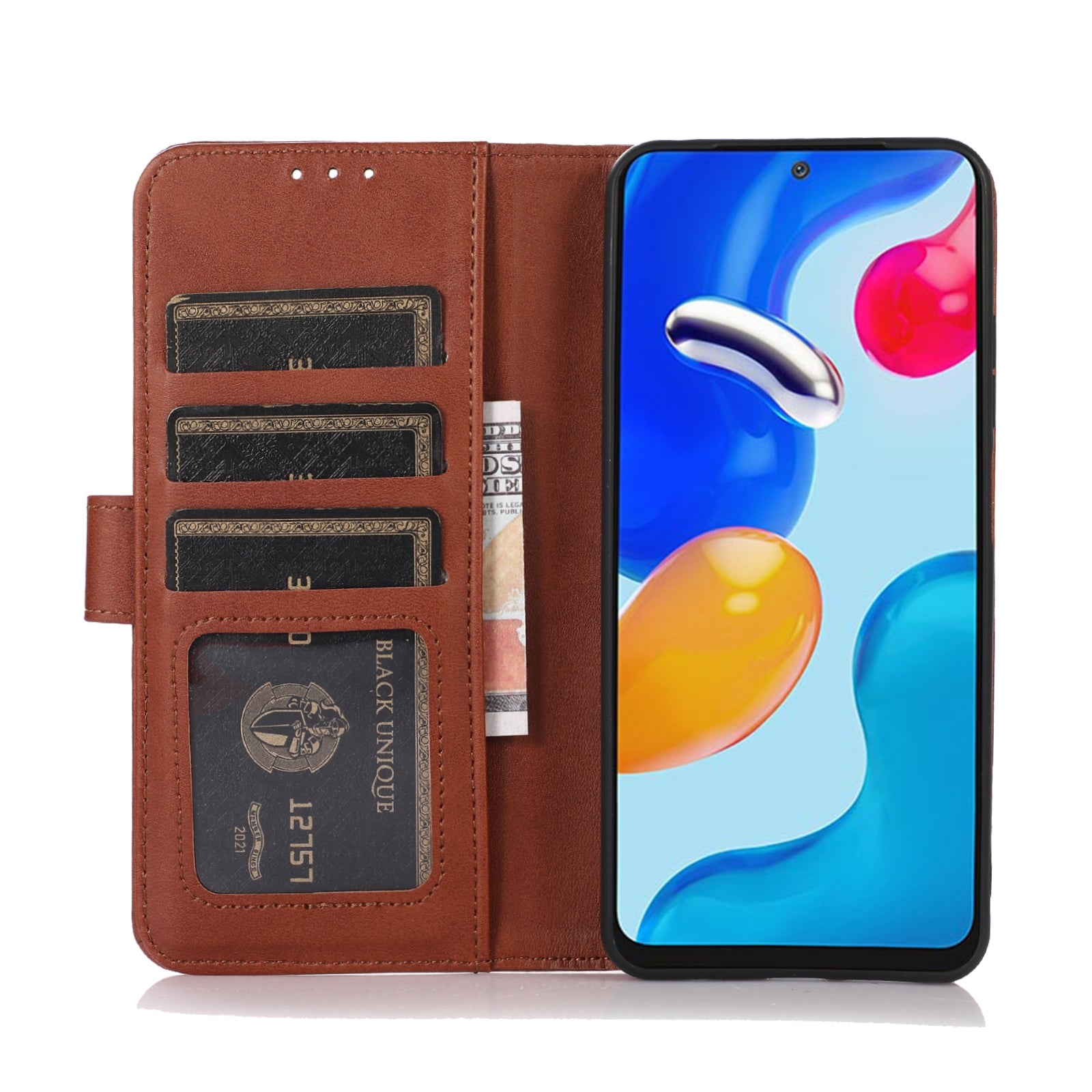 For Redmi 14C 4G Cow Texture Leather Phone Case(Brown)