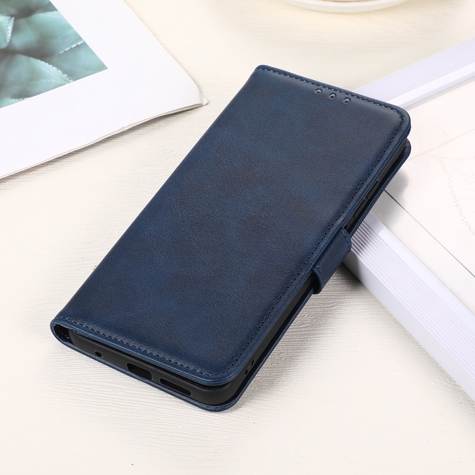 For Redmi 14C 4G Cow Texture Leather Phone Case(Blue)