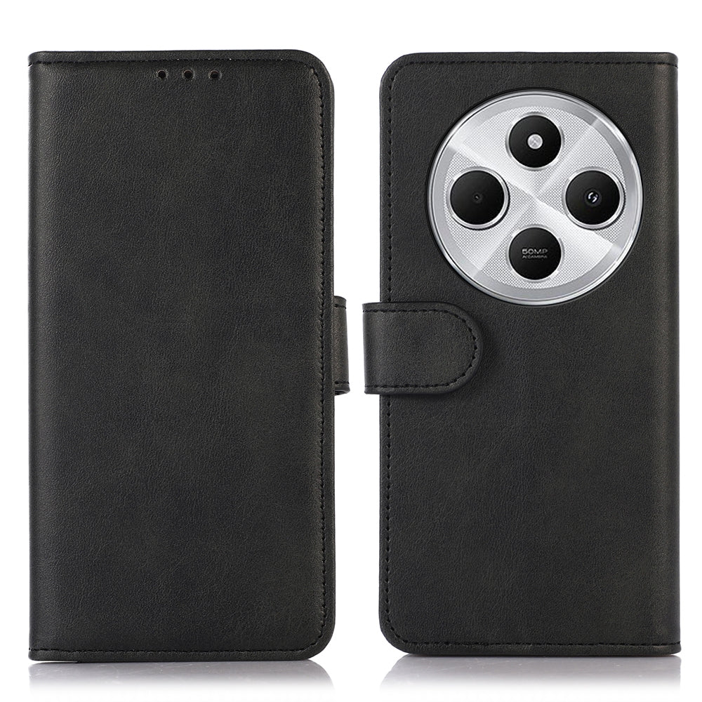 For Redmi 14C 4G Cow Texture Leather Phone Case(Black)