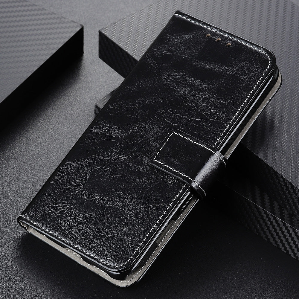 For Redmi 14C 4G Retro Crazy Horse Texture Leather Phone Case(Black)