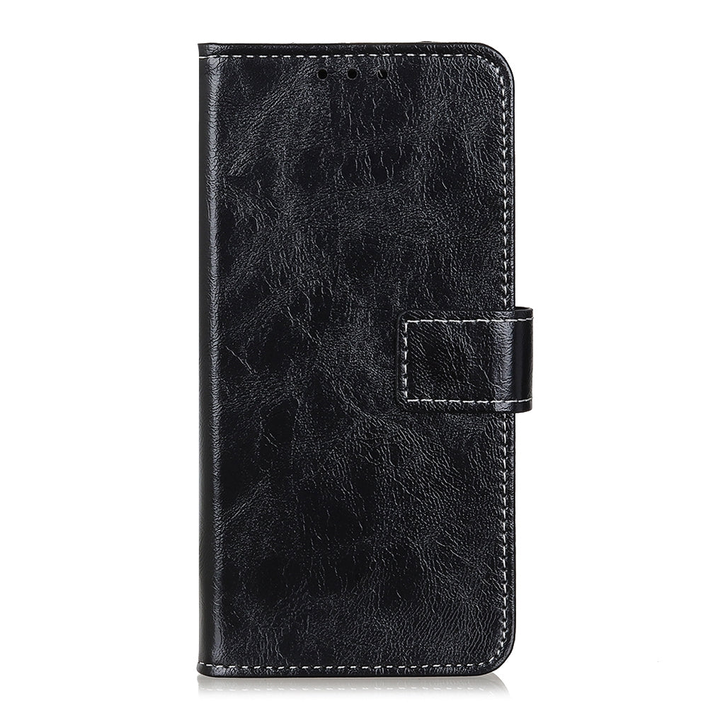 For Redmi 14C 4G Retro Crazy Horse Texture Leather Phone Case(Black)