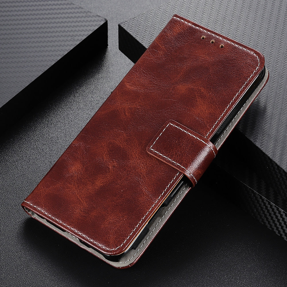 For Redmi 14C 4G Retro Crazy Horse Texture Leather Phone Case(Brown)