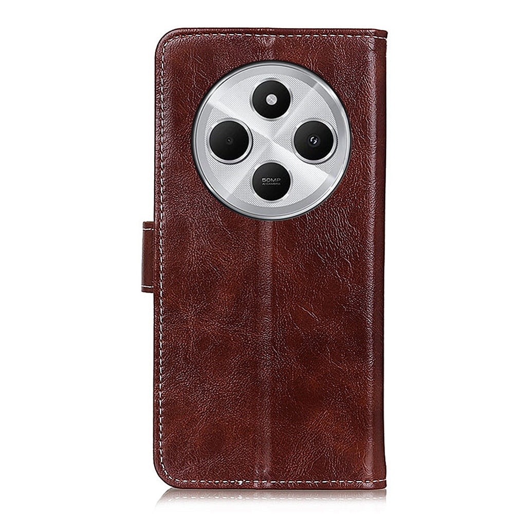 For Redmi 14C 4G Retro Crazy Horse Texture Leather Phone Case(Brown)