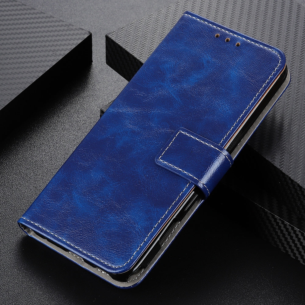 For Redmi 14C 4G Retro Crazy Horse Texture Leather Phone Case(Blue)