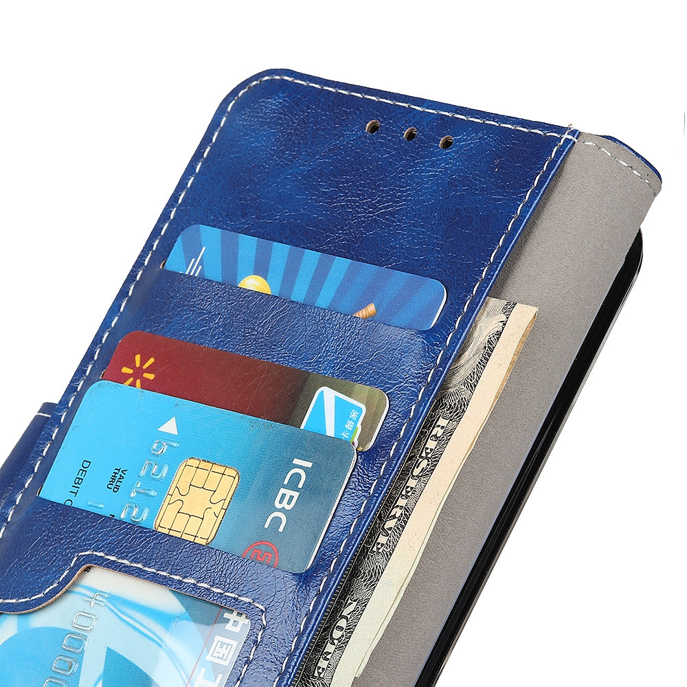 For Redmi 14C 4G Retro Crazy Horse Texture Leather Phone Case(Blue)