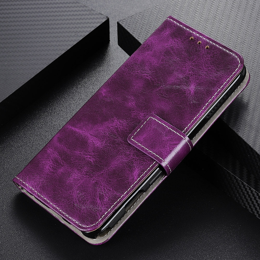 For Redmi 14C 4G Retro Crazy Horse Texture Leather Phone Case(Purple)